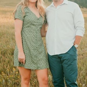 Misguided Green Polka Dot Dress